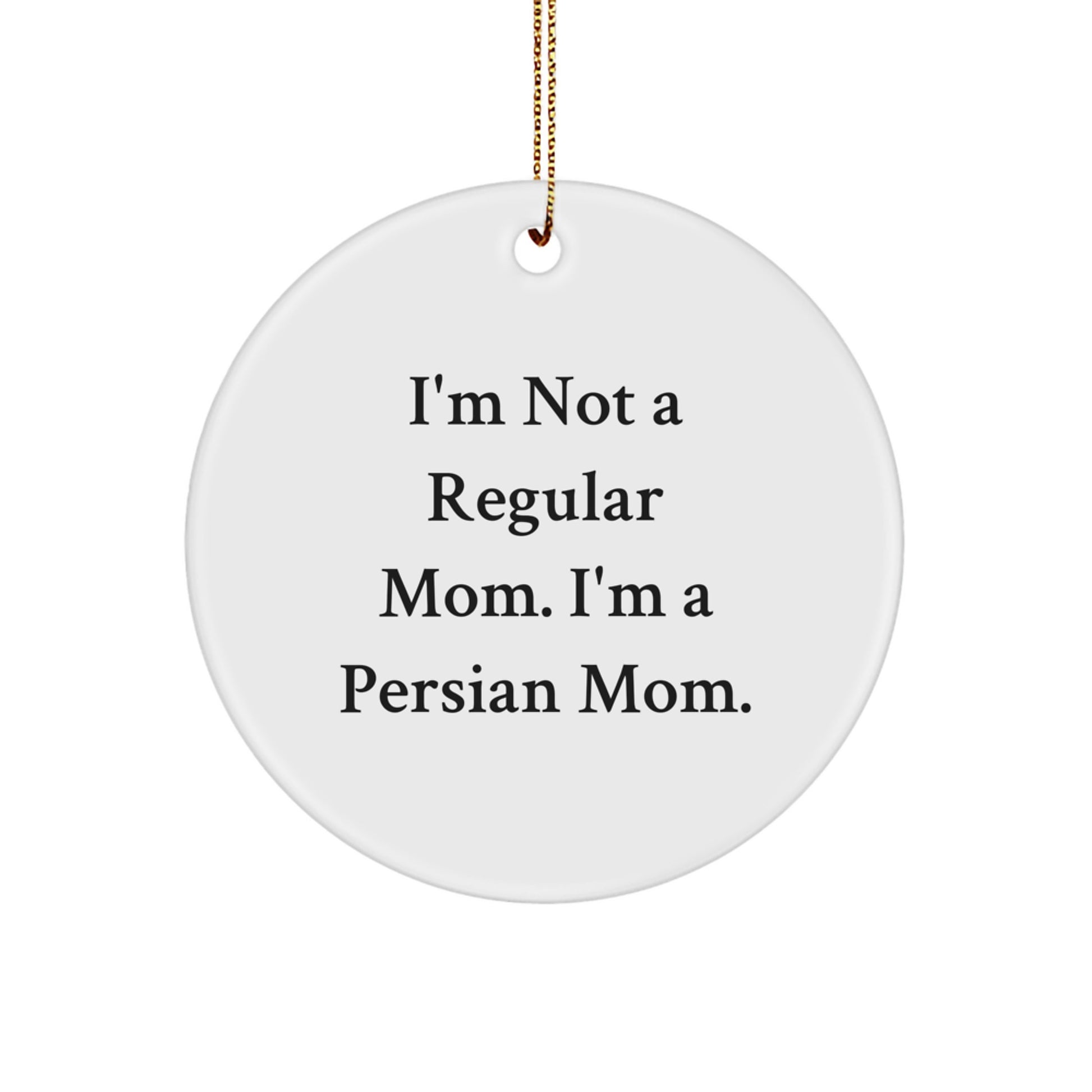 Funny Persian Cat Gifts for Mom Christmas Circle Ornament from Mom, Gifts from Mom for Persian Cat Lover - Image 1