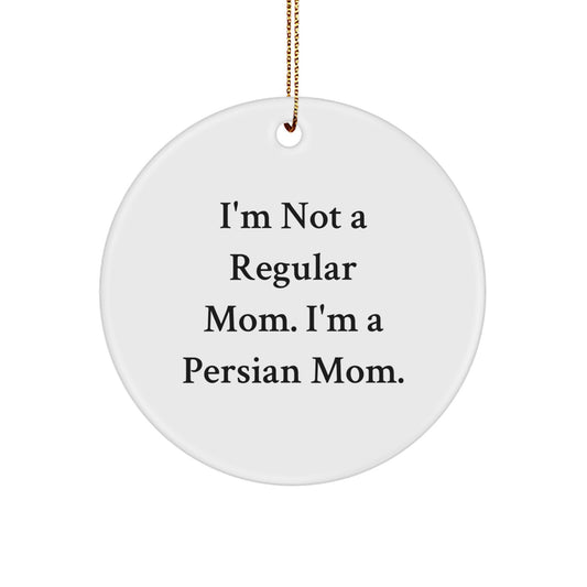 Funny Persian Cat Gifts for Mom Christmas Circle Ornament from Mom, Gifts from Mom for Persian Cat Lover - Image 1