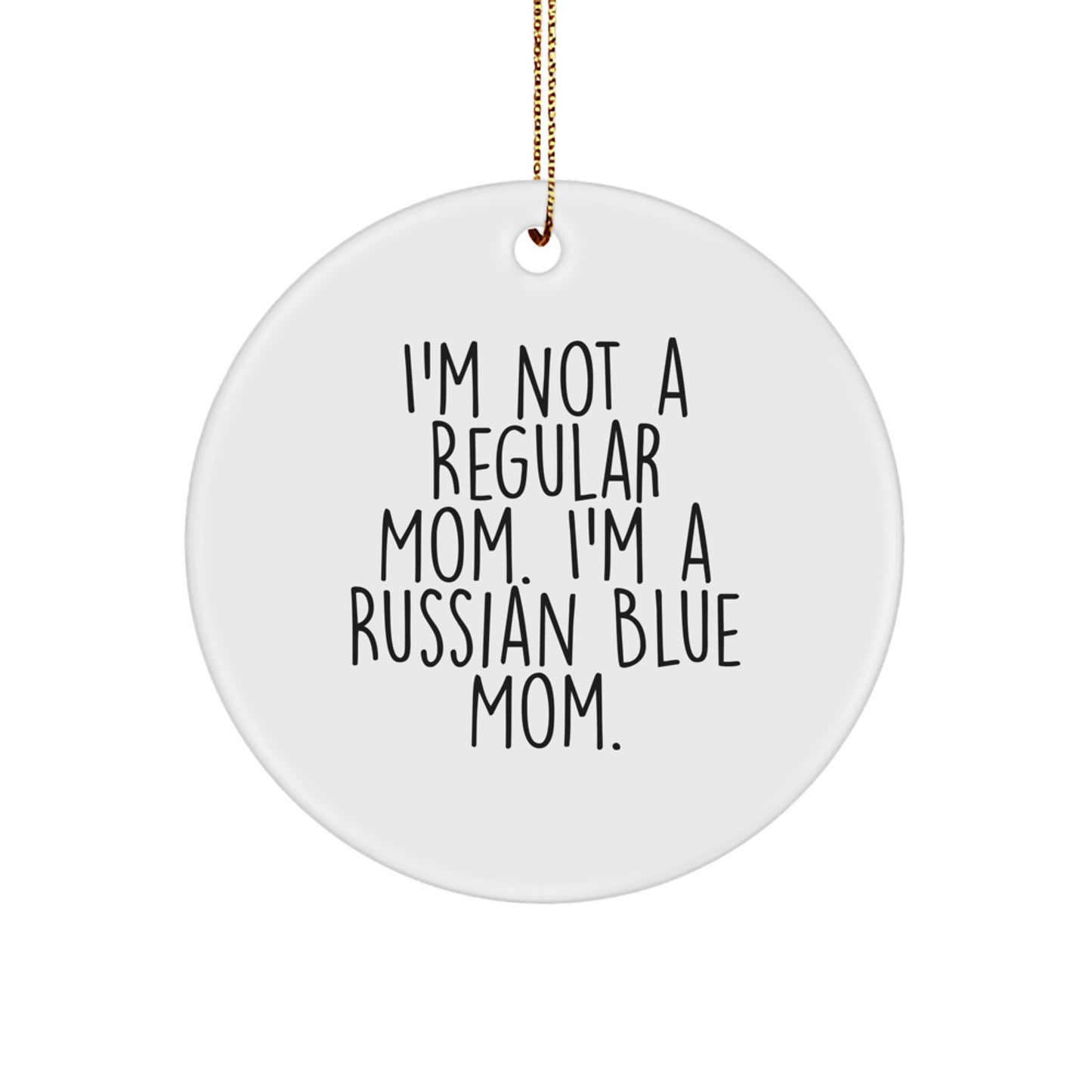 Russian Blue Cat Circle Ornament Gifts from Mom to Russian Blue Cat Lover - Image 1