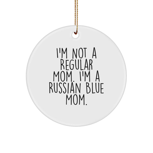 Russian Blue Cat Circle Ornament Gifts from Mom to Russian Blue Cat Lover - Image 1