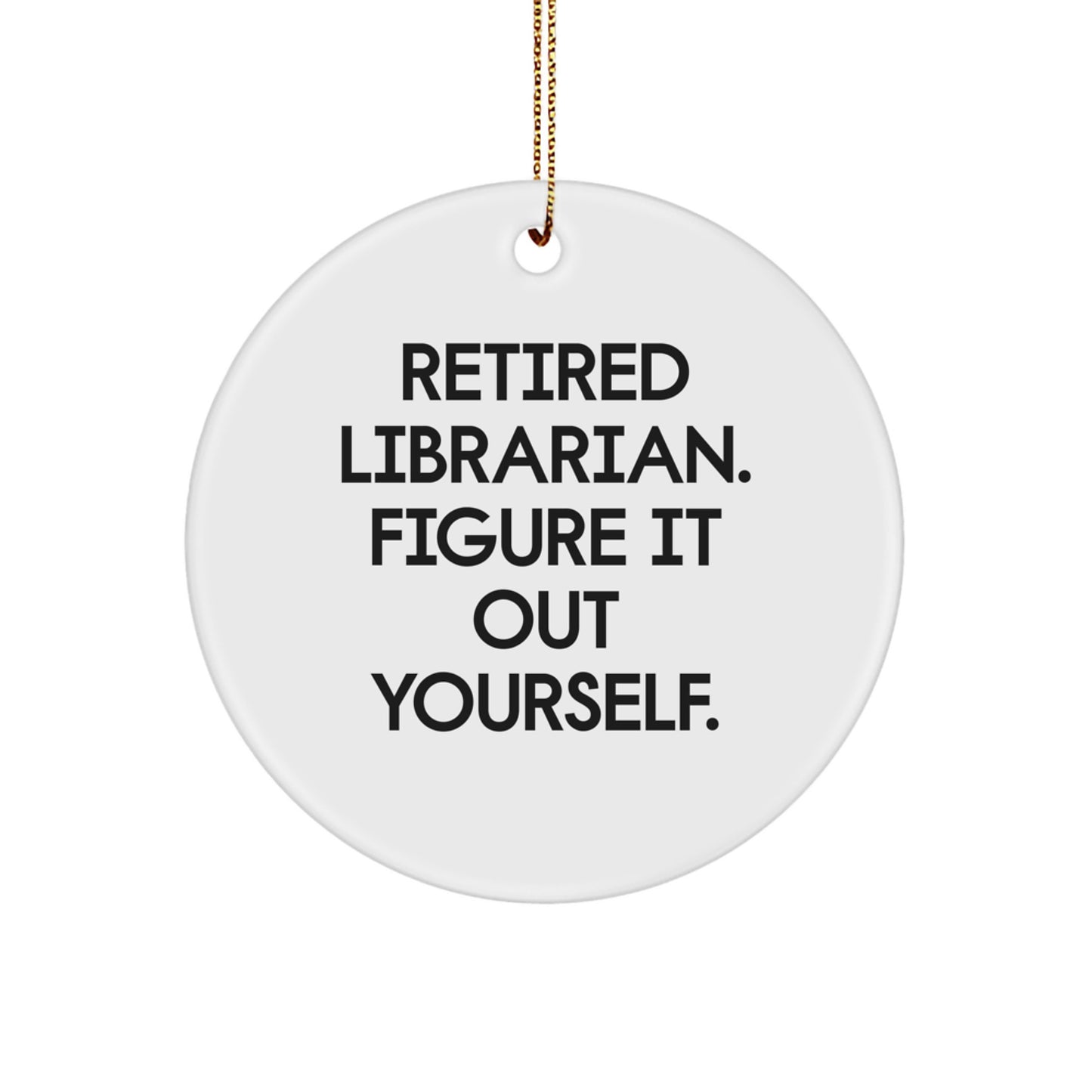 Funny Librarian Christmas Unique Gifts from Friends for Men Women Coworkers Family Unique Circle Ornament - Image 1