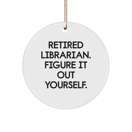 Funny Librarian Christmas Unique Gifts from Friends for Men Women Coworkers Family Unique Circle Ornament - Image 1