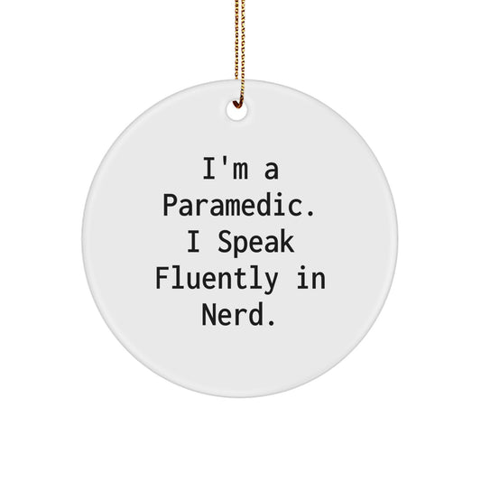 Funny Rescue Worker Gifts - I Speak Fluently In genius. Circle Ornaments for Rescue Workers - Christmas Unique Gifts from Friends - Image 1