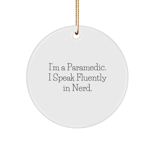 Funny Rescue Worker Gifts from Men, Gifts for Rescue Worker, Rescue Worker Circle Ornament, Christmas Unique Gifts, I'm A Rescue Worker, I Speak Fluently In 'genius'. - Image 1