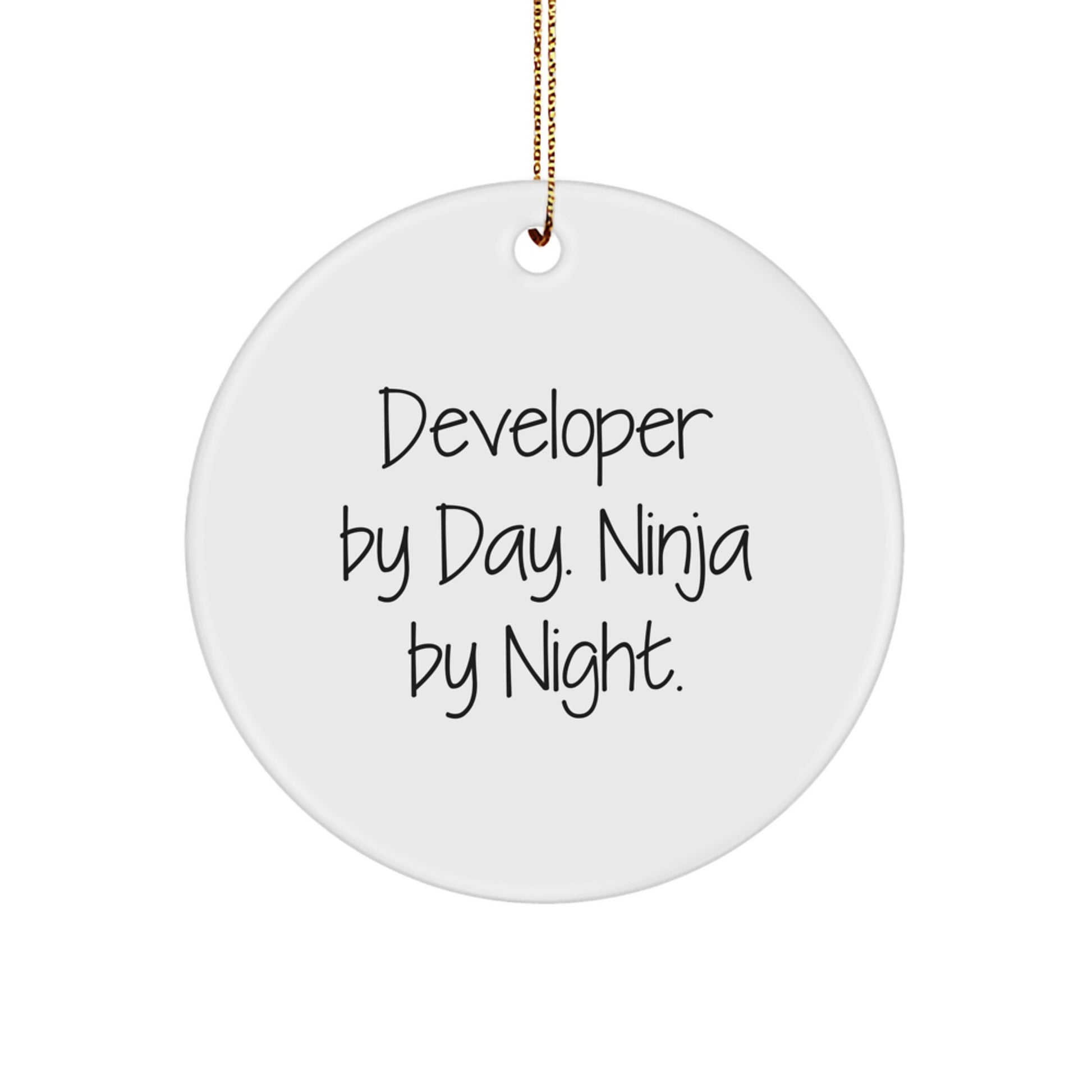 Developer by Day Funny Circle Ornament Gifts from Friends for Developers at Christmas - Image 1