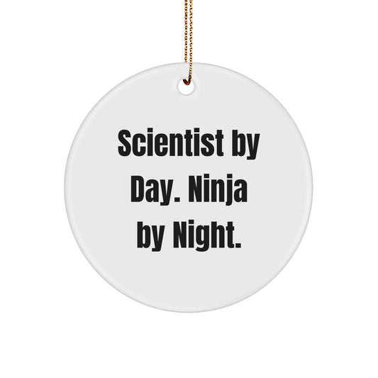 Scientist Christmas Circle Ornament Funny Gifts from Family to Friends - Image 1