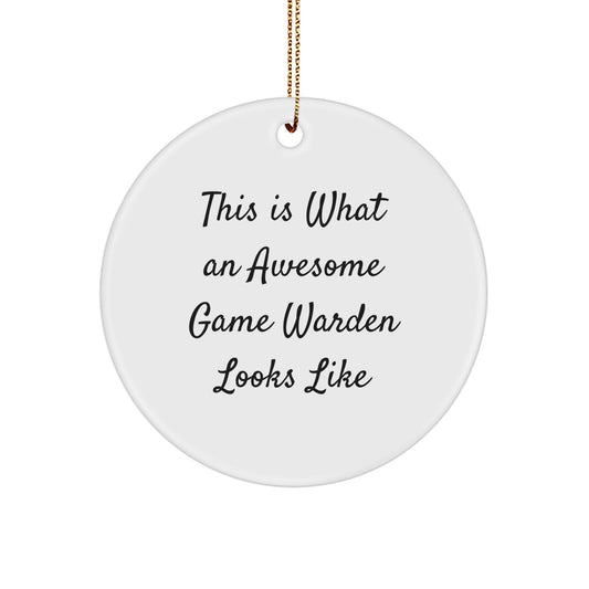 Funny Game Warden Gifts from Friends for Christmas - Awesome Game Warden Circle Ornament - Image 1