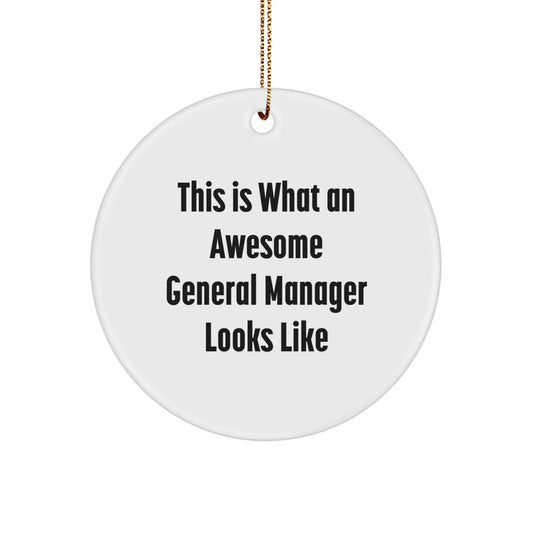Funny General Manager Gifts, Inspirational Quote Ornament, Circle Shape, Gifts from Friends, Gifts for General Manager, Unique Christmas Unique Gifts - Image 1