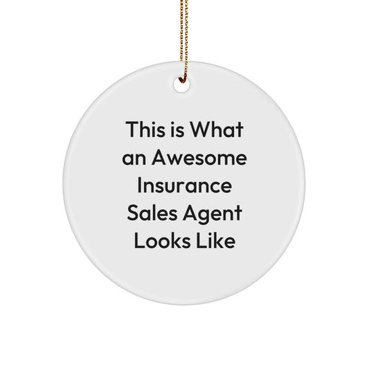 Funny Insurance Sales Agent Gifts for Coworkers, Christmas Unique Ornaments, This Is What An Awesome Insurance Sales Agent Looks Like - Image 1