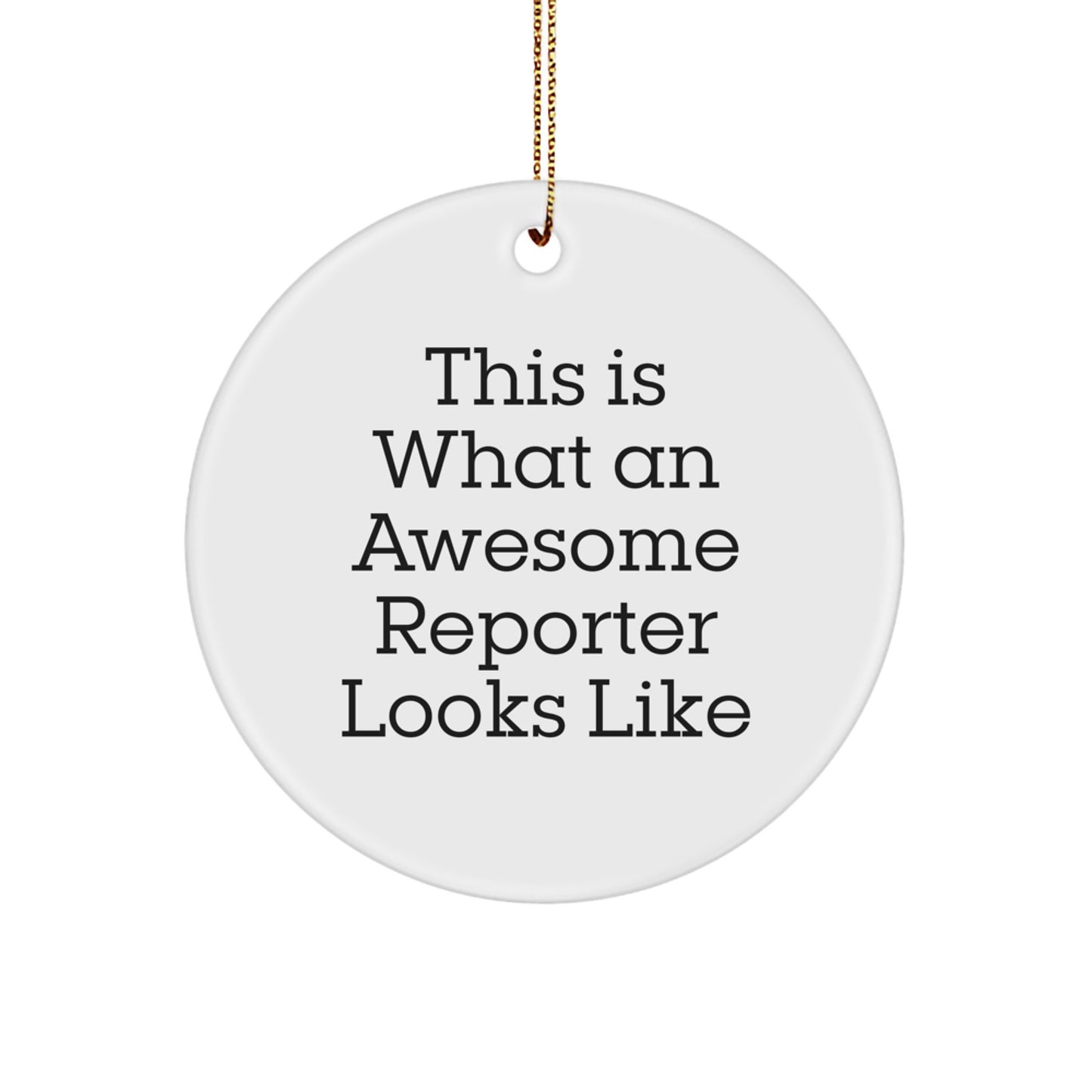 Funny Reporter Gifts This Is What An Awesome Reporter Looks Like Circle Ornament for Friends, Coworkers, Family, and More - Gifts from Men, Women, and Kids - Image 1