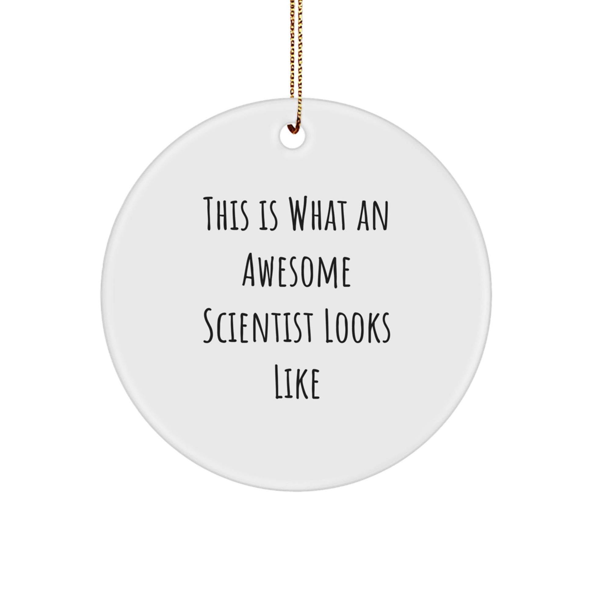 Funny Scientist Gifts for Men and Women - This Is What An Awesome Scientist Looks Like Circle Ornament for Christmas - Image 1