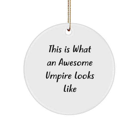 Umpire Gifts from Men - This Is What An Awesome Umpire Looks Like, Funny Circle Ornament, Christmas Unique Gifts for Umpire, Men, and Friends - Image 1