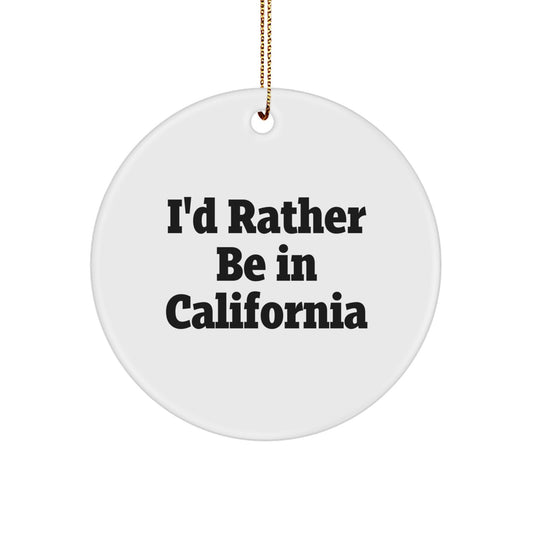 Funny California Circle Ornament Gifts from Friends and Family for California Lovers Christmas Unique Decorations - Image 1