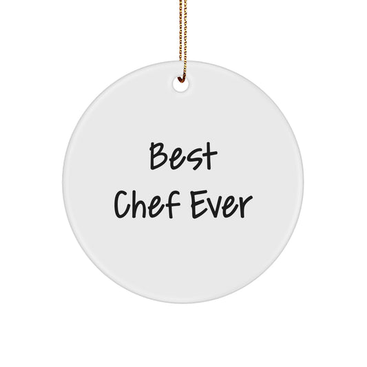 Funny Chef Circle Ornament, Best Chef Ever Gifts for Men, Women, Friends, Family - White Circle Shaped Christmas Unique Ornaments - Image 1