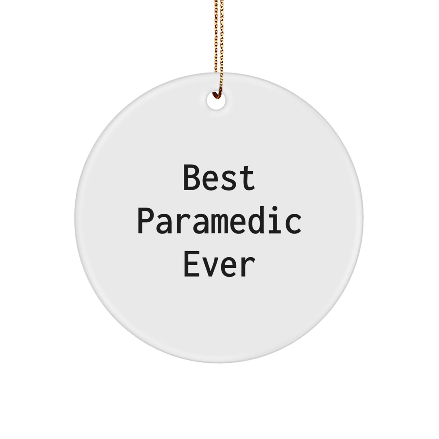 Funny Rescue Worker Gifts from Family - 'Best Rescue Worker Ever' Circle Ornament, Christmas Unique Ornaments for Rescue Worker Men - Image 1