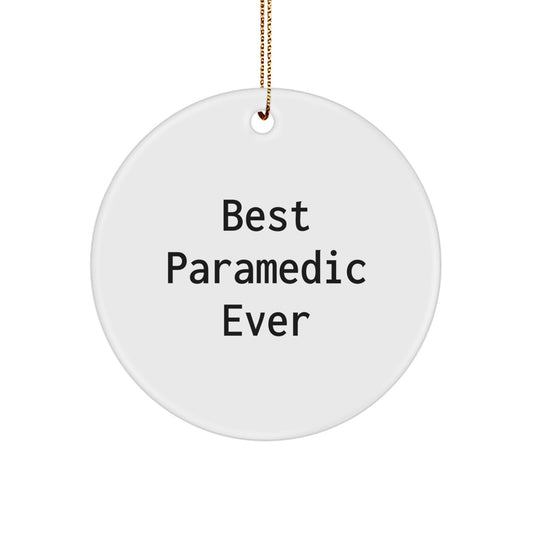 Funny Rescue Worker Gifts from Family - 'Best Rescue Worker Ever' Circle Ornament, Christmas Unique Ornaments for Rescue Worker Men - Image 1