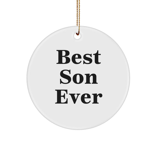 Funny Son Circle Ornament Gifts from Dad for Best Son Ever Christmas Unique - Image 1