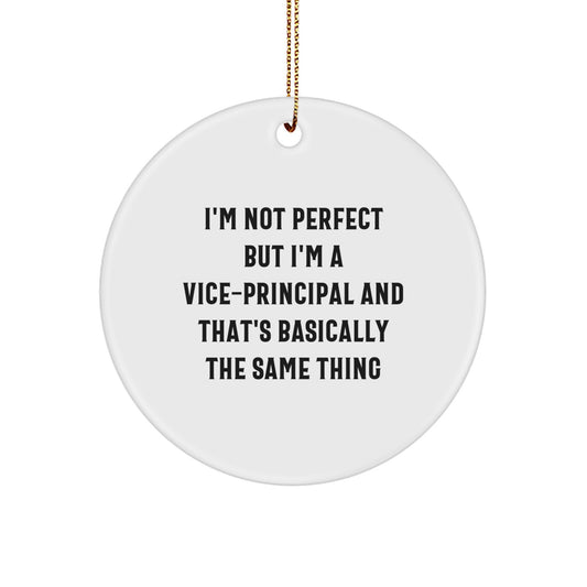 Funny Vice-principal Gifts from Men for Vice-principal, Vice-principal Circle Ornament, Christmas Unique Gifts for Vice-principal - Image 1