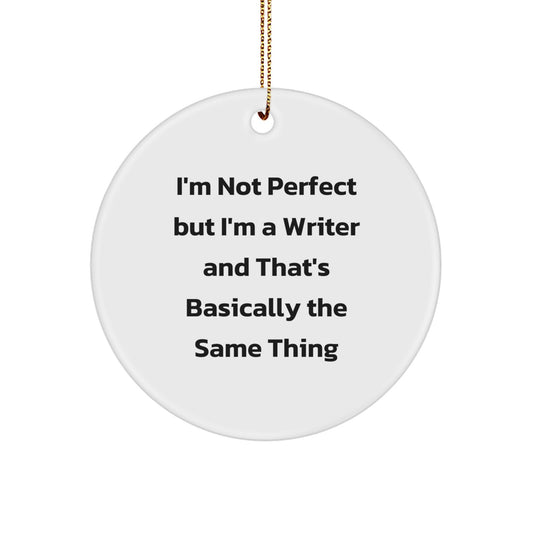 Funny Writer Circle Ornament Gifts from Friends for Writers at Christmas Unique Gift - Image 1