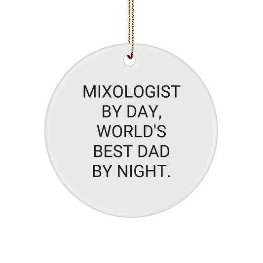 Funny Mixologist Gifts from Men to Family for Christmas Unique Circle Ornament - Image 1