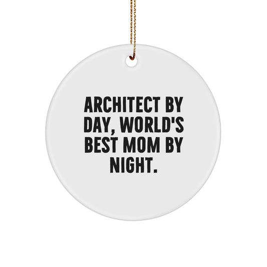 Funny Architect Christmas Circle Ornament Gifts from Mom - Image 1