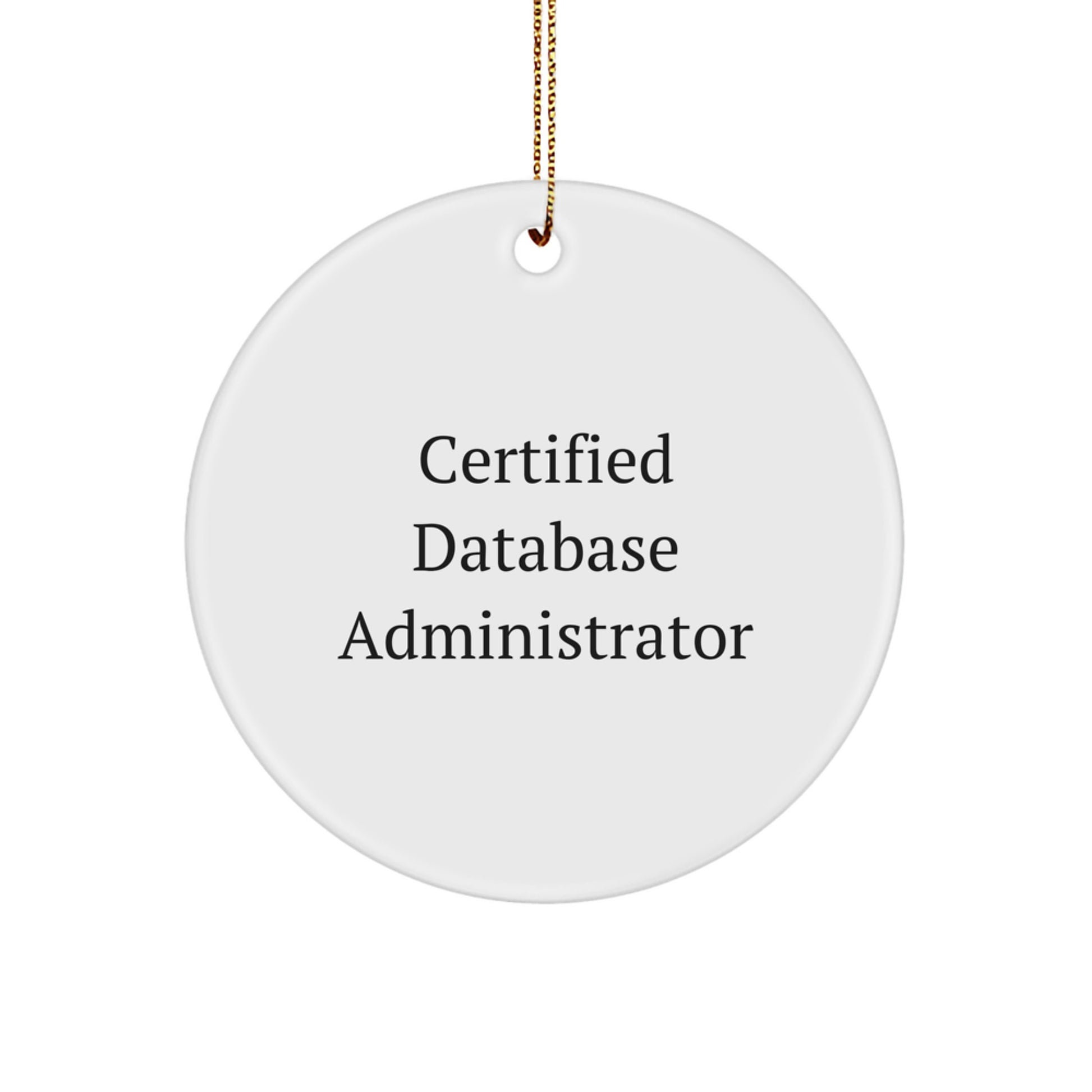 Funny Certified Database Administrator Gifts for Men from Friends - Circle Ornament for Christmas Celebration - Image 1