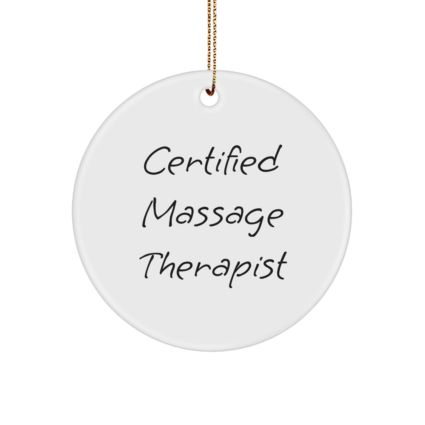 Funny Massage Therapist Gifts from Family for Christmas Unique Circle Ornament - Image 1