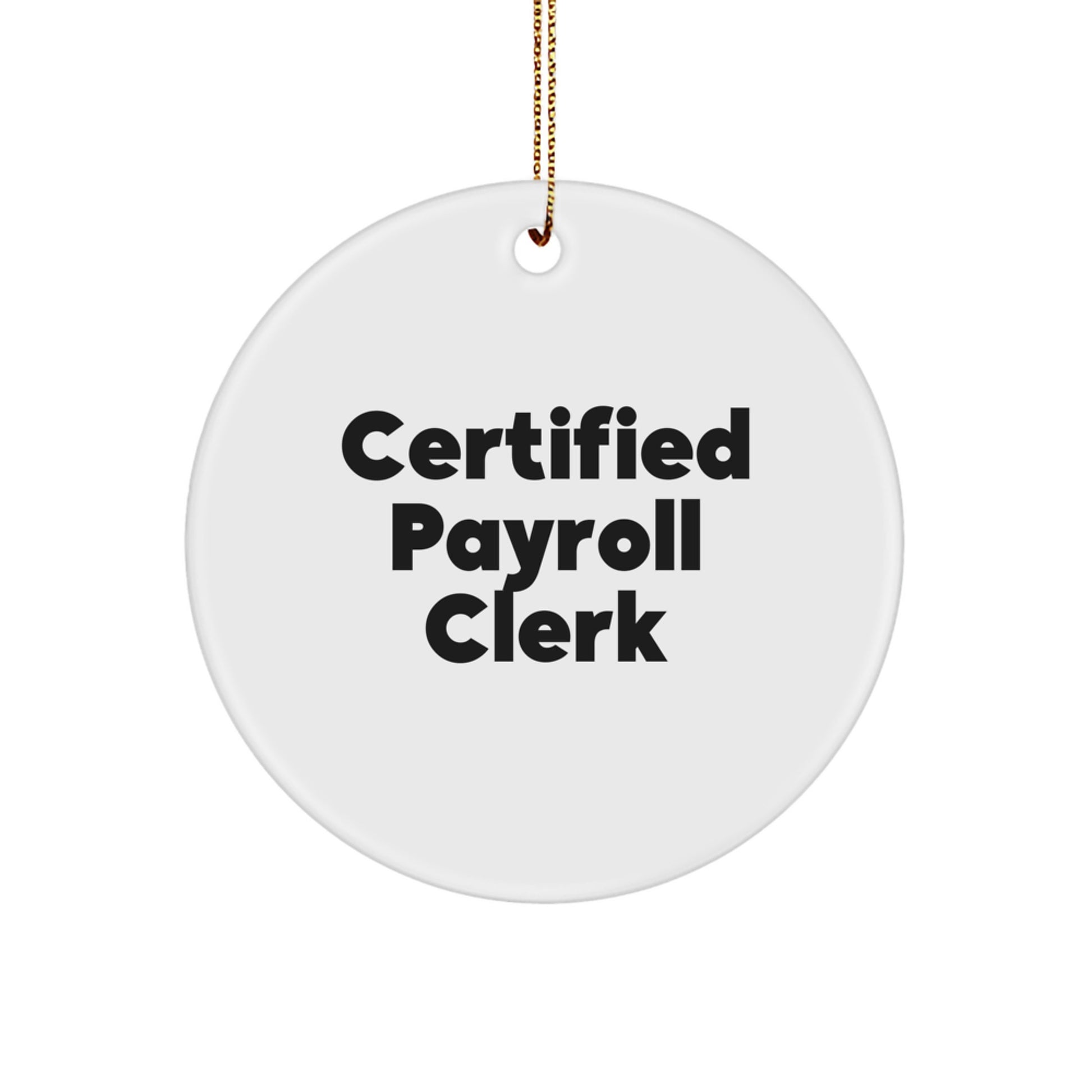 Funny Certified Payroll Clerk Gifts from Friends for Christmas Circle Ornament - Image 1