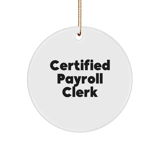 Funny Certified Payroll Clerk Gifts from Friends for Christmas Circle Ornament - Image 1
