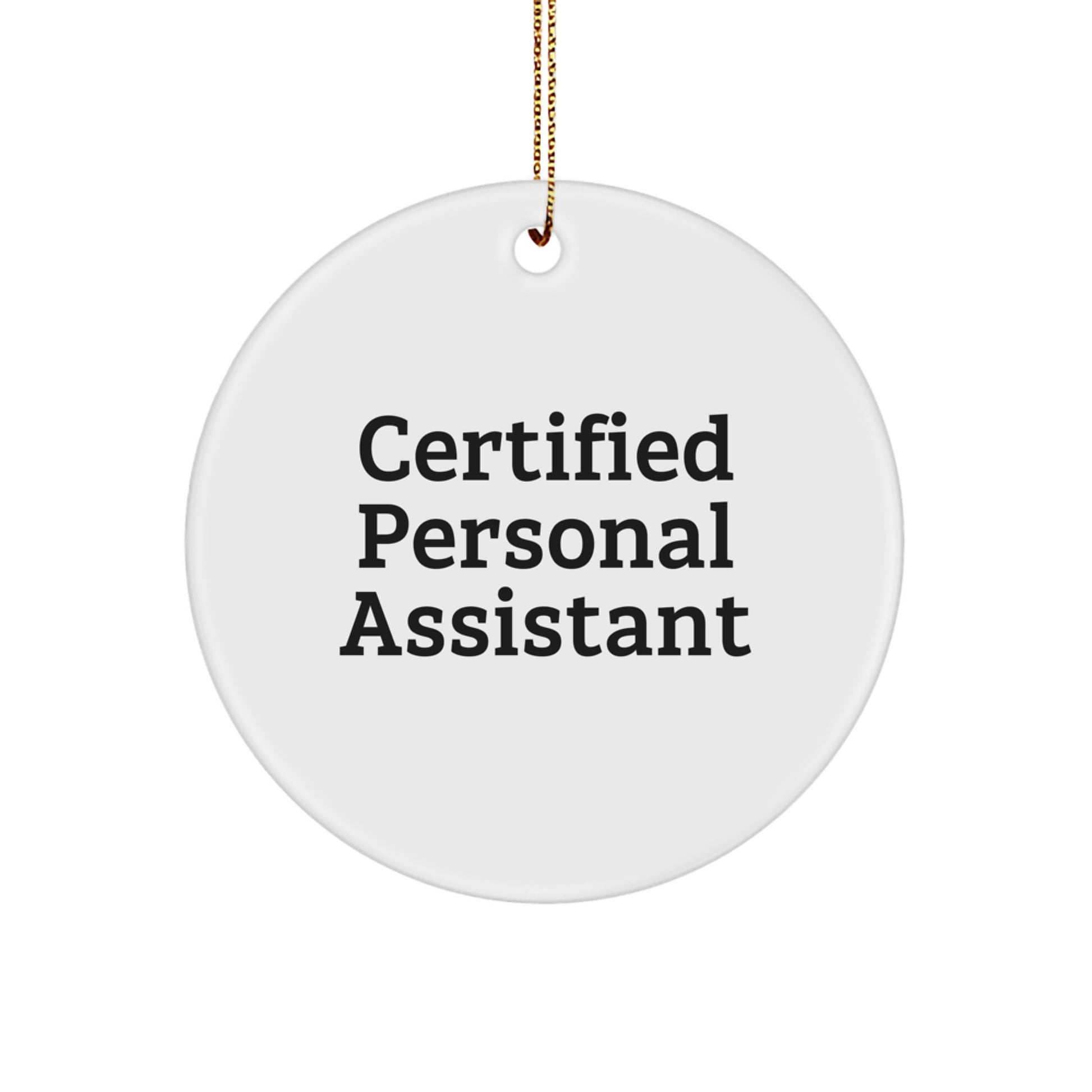 Funny Certified Personal Assistant Gifts from Men to Friends for Christmas Unique Circle Ornament - Image 1