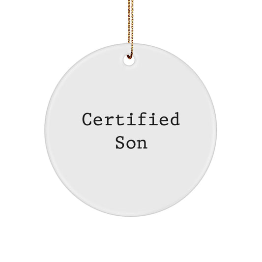 Funny Son Christmas Unique Gifts for Him from Dad, Son Circle Ornament, Unique Holiday Decorations - Image 1