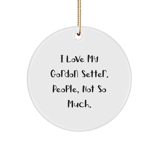 Funny Gordon Setter Dog Gifts from Friends for Christmas Unique Circle Ornament - Image 1