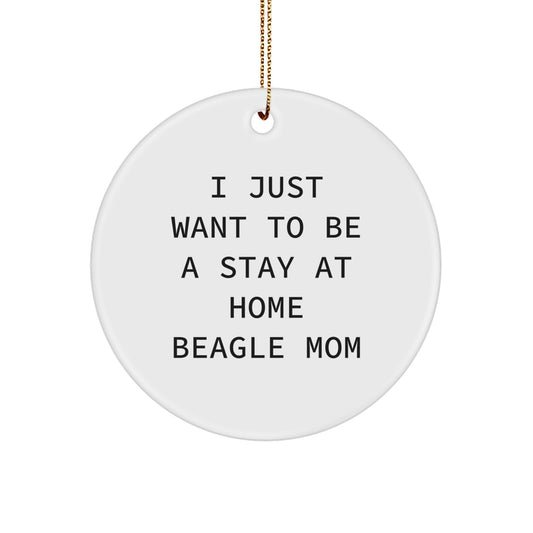 Funny Beagle Dog Mom Gifts from Friends for Beagle Dog Lovers - Unique Circle Ornament for Christmas Decorations - Image 1