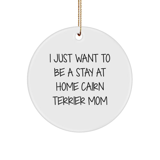 Funny Cairn Terrier Dog Mom Gifts for Christmas Circle Ornament from Friends - Image 1