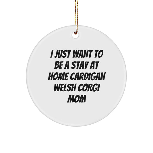 Funny Cardigan Welsh Corgi Dog Circle Ornaments, Gifts for Cardigan Welsh Corgi Dog Moms, Christmas Unique Gifts from Friends, Family, and Coworkers - Image 1
