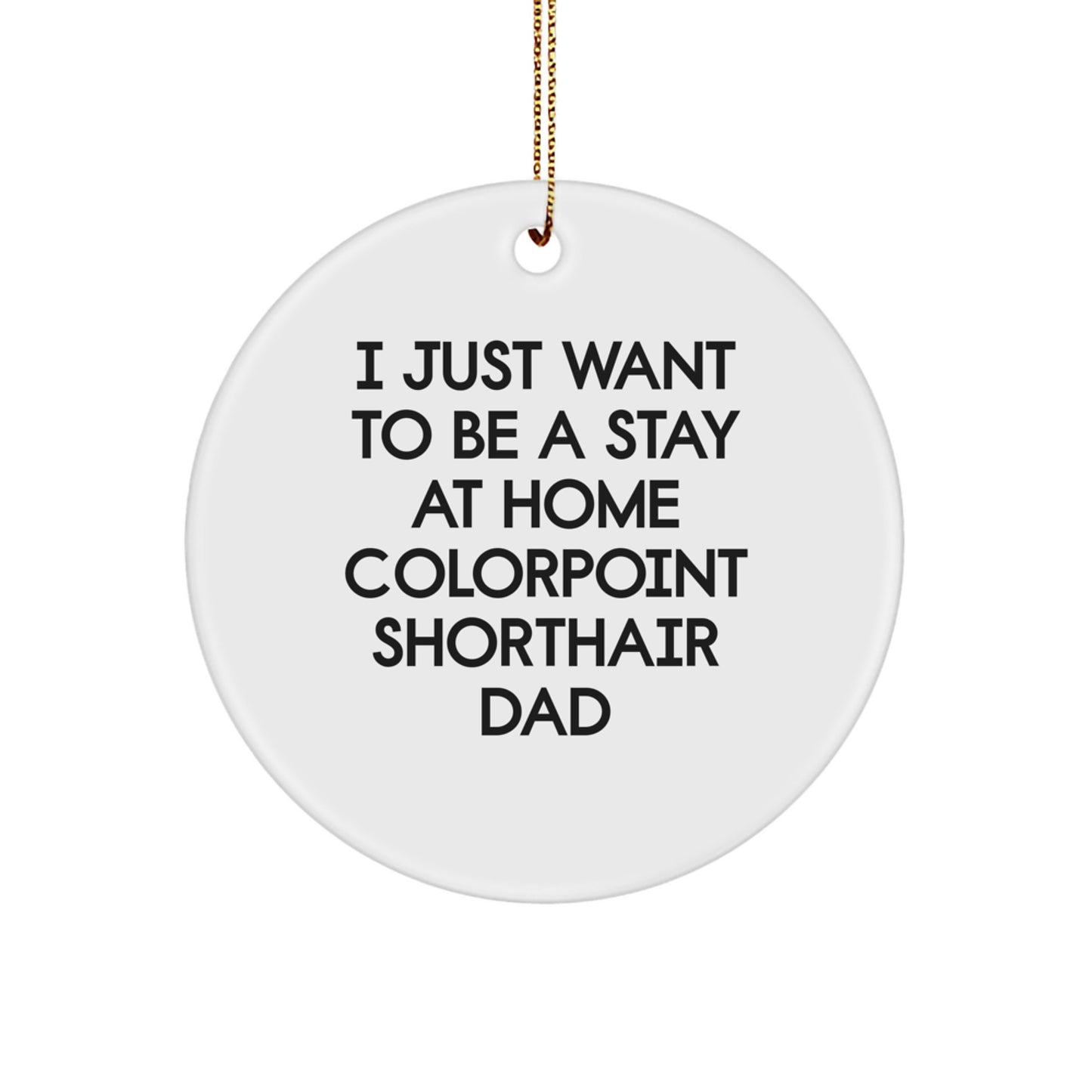 Funny Colorpoint Shorthair Cat Circle Ornament Gifts for Dad from Men on Christmas Unique - Image 1