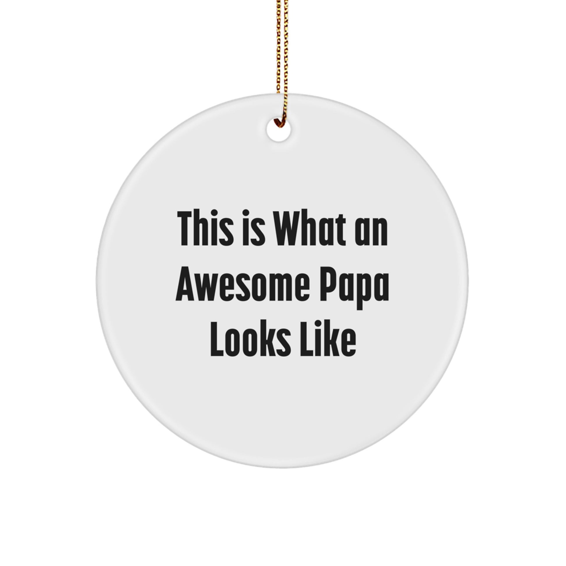 Funny Papa Circle Ornament Gifts from Men to Awesome Papas, This Is What An Awesome Papa Looks Like, Unique Christmas Unique Gifts for Dad - Image 1