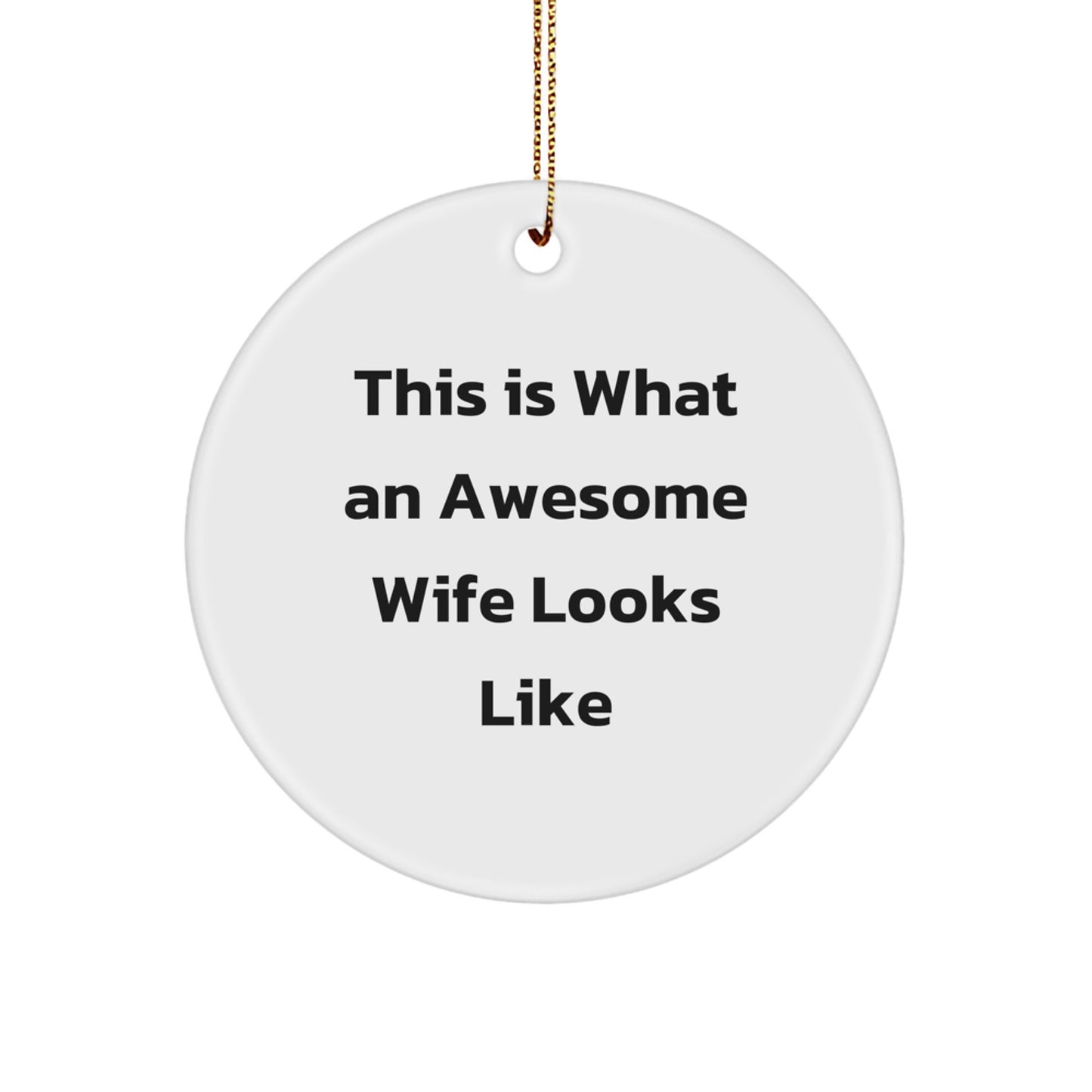 Funny Wife Gifts from Men to Wife, Circle Ornament This Is What An Awesome Wife Looks Like, Christmas Unique Presents - Image 1