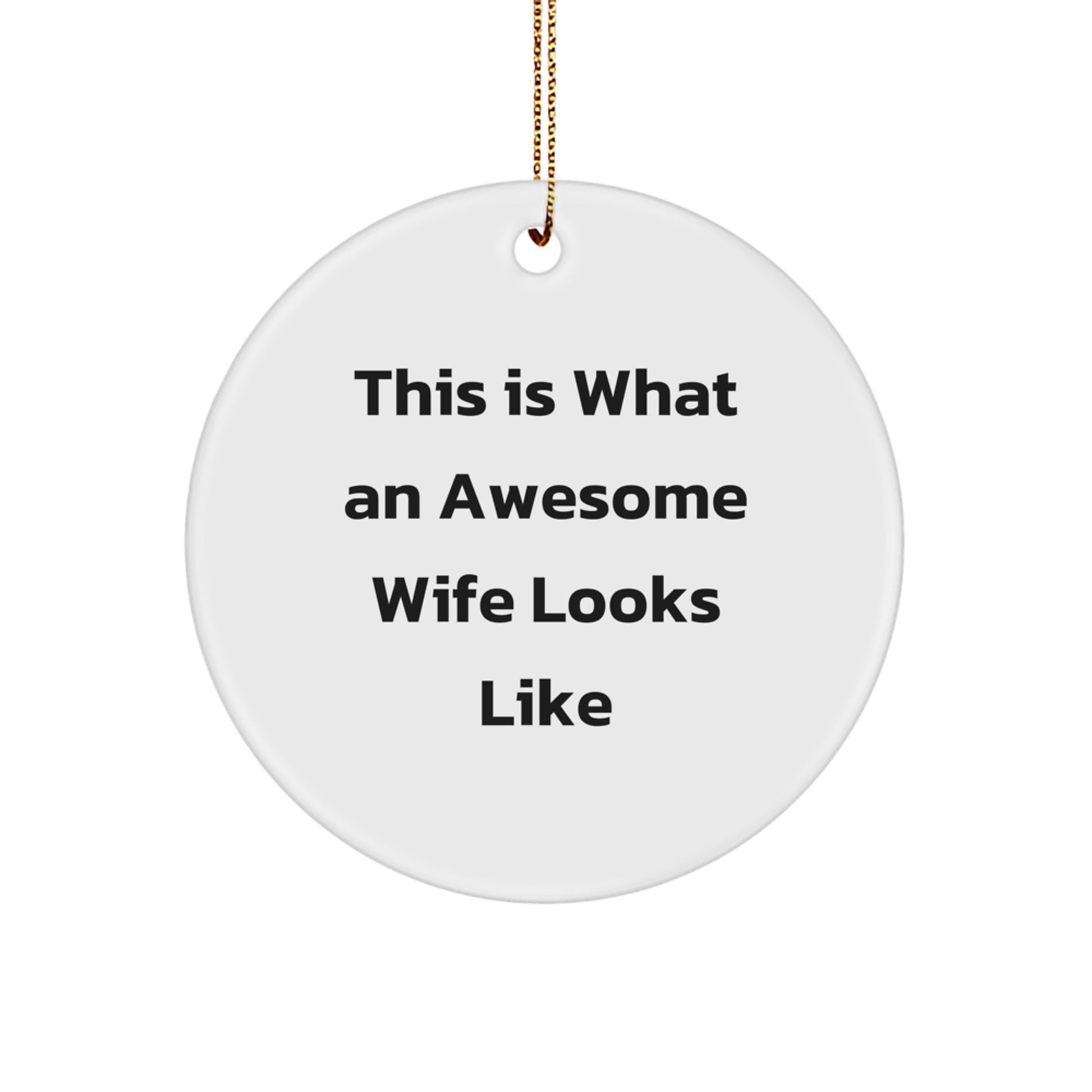Funny Wife Gifts from Men to Wife, Circle Ornament This Is What An Awesome Wife Looks Like, Christmas Unique Presents - Image 1