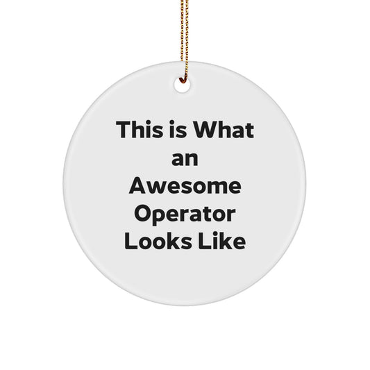 Funny Operator Gifts from Men to Operator, This Is What An Awesome Operator Looks Like Circle Ornament for Christmas Decorations - Image 1