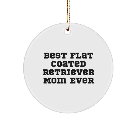 Funny Flat Coated Retriever Dog Mom Gifts from Family for Christmas Unique Circle Ornament - Image 1