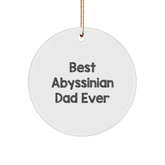 Abyssinian Cat Lovers' Christmas Unique Gift, Funny Circle Ornament for Dad, Gifts from Men to Family, Best Abyssinian Dad Ever - Image 1
