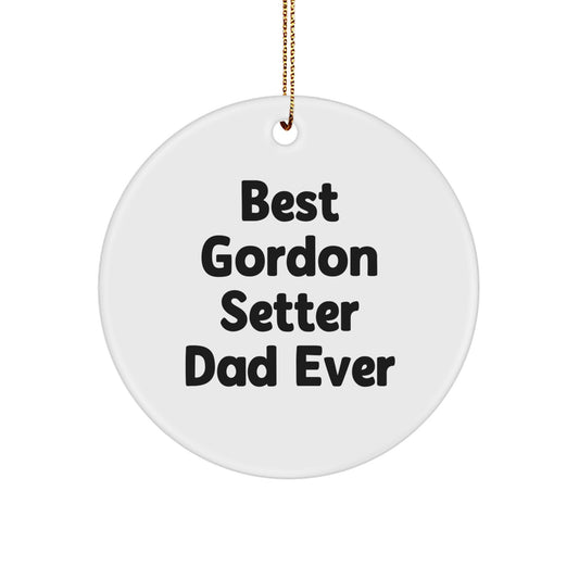 Best Gordon Setter Dad Ever Gifts from Friends for Christmas - Personalized Circle Ornament - Image 1