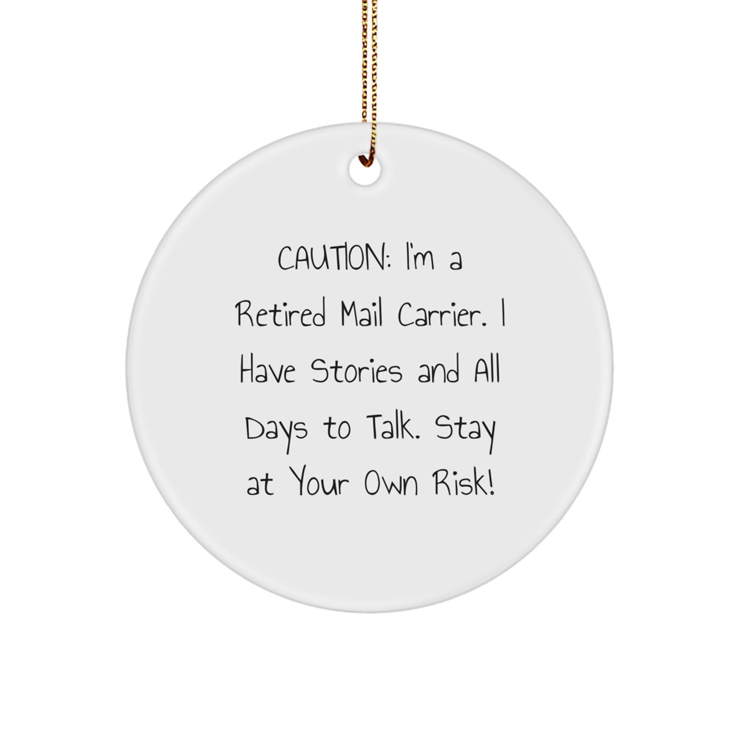 Funny Mail Carrier Gifts from Friends - Cute Circle Ornament for Mail Carrier Humor, Perfect Christmas Unique Gifts for Men Women Coworkers Family - Image 1