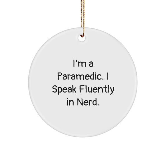 Funny Rescue Worker Gifts from Men - Christmas Unique Rescue Worker Circle Ornament - I'm A Rescue Worker I Speak Fluently In genius Gifts for Rescue Worker Friends - Image 1