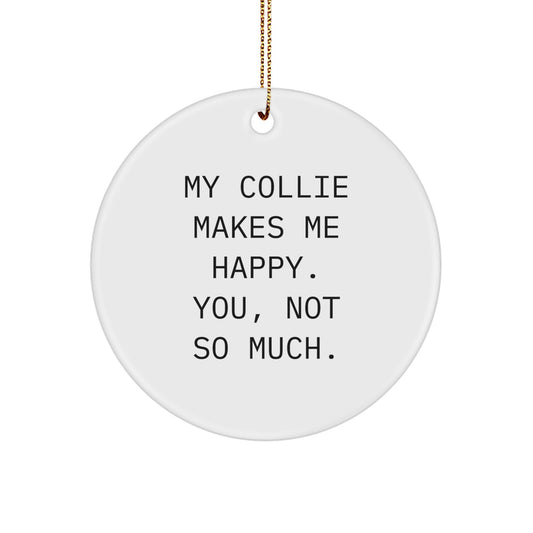Funny Collie Dog Circle Ornament Gifts from Family for Collie Dog Lovers on Christmas Unique - Image 1