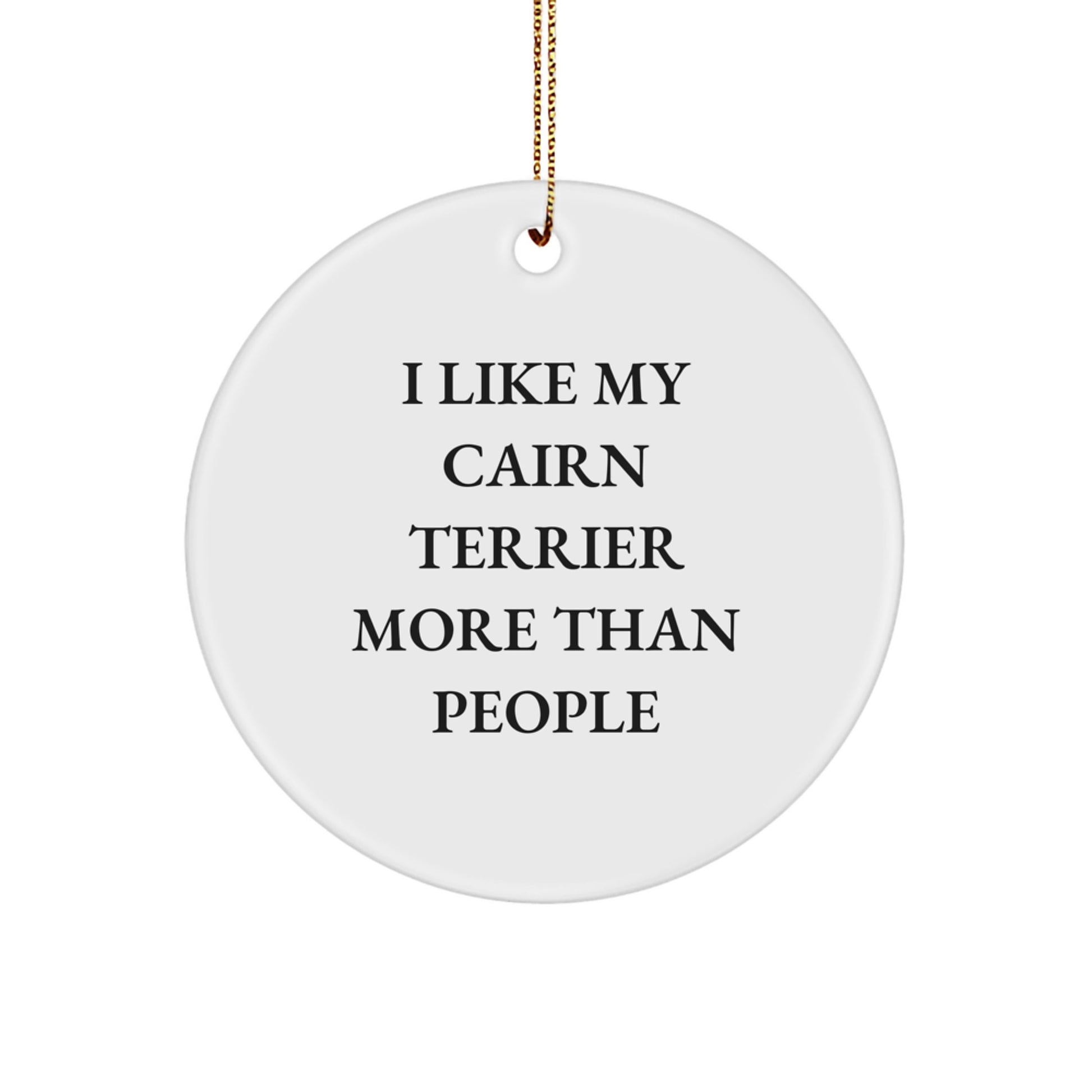 Cairn Terrier Dog Lovers' Funny Quote Circle Ornament Gifts from Friends for Christmas - Image 1