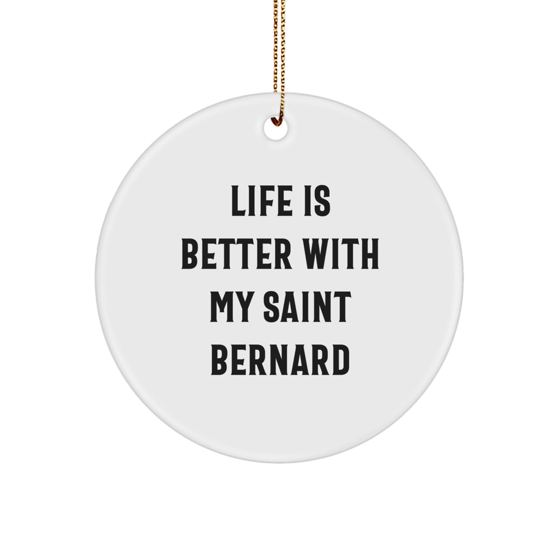 Saint Bernard Dog Circle Ornament Gifts from Family, Friends, or Loved Ones this Christmas Season - Image 1