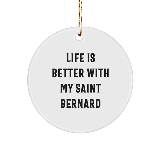 Saint Bernard Dog Circle Ornament Gifts from Family, Friends, or Loved Ones this Christmas Season - Image 1