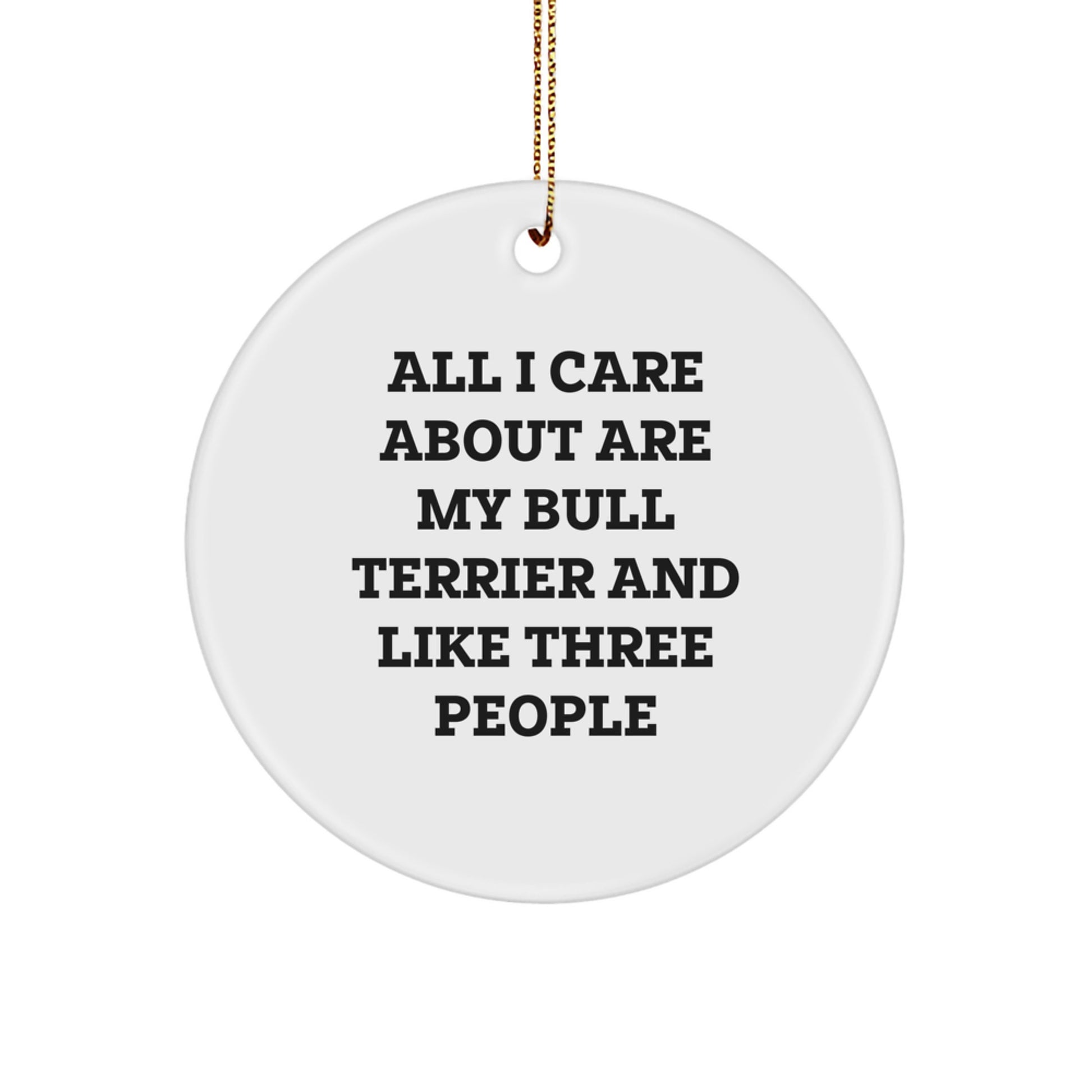 Bull Terrier Dog Lovers' Christmas Unique Gifts, Circle Ornaments with Funny Quote - Gifts from Friends and Family - Image 1